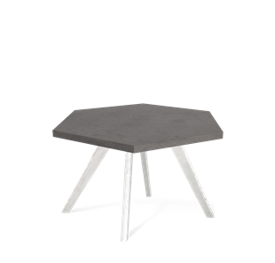 Стол круглый SHT-S39 / SHT-ТT20 70 ЛДСП (бетон чикаго темно-серый/белый/патина серебро) в Тюмени