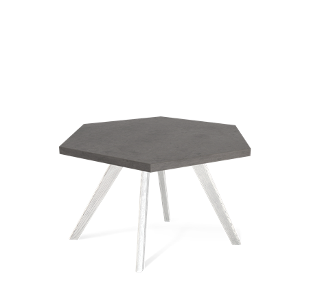 Стол круглый SHT-S39 / SHT-ТT20 70 ЛДСП (бетон чикаго темно-серый/белый/патина серебро) в Заводоуковске - изображение