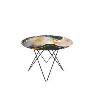 Круглый столик SHT-TU37 / SHT-TT32 60 стекло/МДФ (черный алмаз/черный муар) в Тюмени