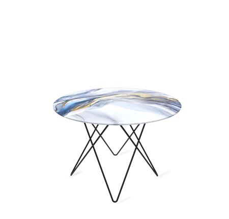 Круглый столик SHT-TU37 / SHT-TT32 60 стекло/МДФ (млечный путь/черный муар) в Тюмени - изображение