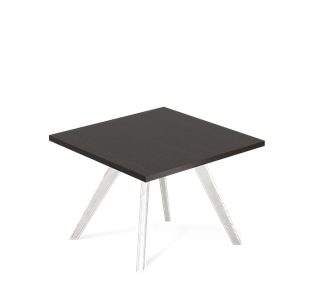 Квадратный столик SHT-S39 / SHT-TT 60/60 ЛДСП (венге луизиана/белый/патина серебро) в Тюмени