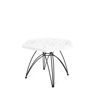 Шестигранный столик SHT-S112 / SHT-ТT20 60 ЛДСП (мрамор каррара белый/черный муар) в Тюмени