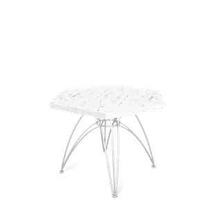 Шестигранный столик SHT-S112 / SHT-ТT20 60 ЛДСП (мрамор каррара белый/хром лак) в Тюмени