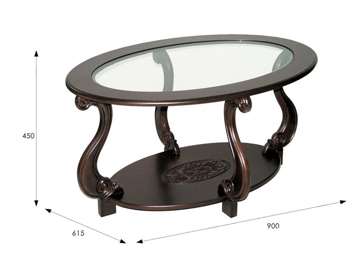 Стеклянный столик Овация-С, темно-коричневый в Заводоуковске - изображение 2