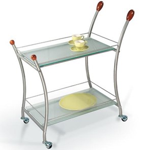 Стол сервировочный Поло, металлик/прозрачное стекло в Тюмени