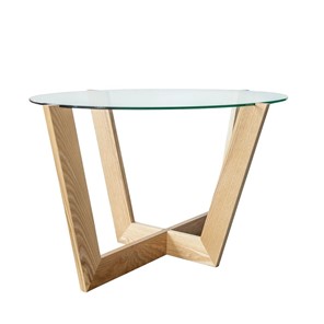 Стеклянный столик в зал Оникс-6, Натуральный массив/Прозрачное стекло в Заводоуковске