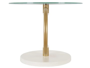 Стеклянный столик Дуэт 13Н (золото-слоновая кость-прозрачное) в Тюмени