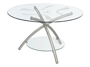 Стеклянный столик Дуэт 3 (металлик-прозрачное) в Заводоуковске