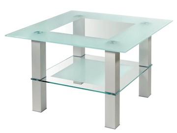 Стеклянный столик Кристалл 1 (алюминий-прозрачное) в Заводоуковске
