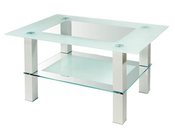 Стеклянный столик Кристалл 2 (алюминий-прозрачное) в Тюмени