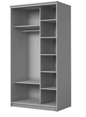 Шкаф 2-х дверный ХИТ 24-14-66, Горизонтальные полосы №28, Серый в Заводоуковске - изображение 1