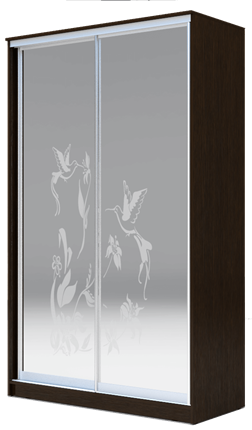 Шкаф двухдверный 2200х1200х620 два зеркала, "Колибри" ХИТ 22-12/2-66-03 Венге Аруба в Тюмени - изображение