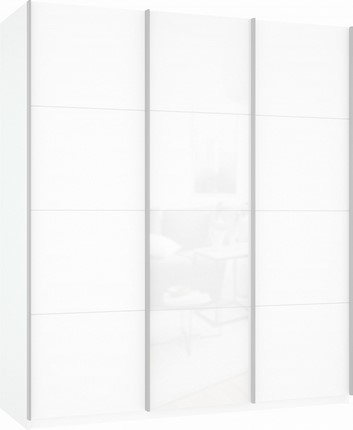 Шкаф-купе Прайм (ДСП/Белое стекло/ДСП) 1800x570x2300, белый снег в Тюмени - изображение