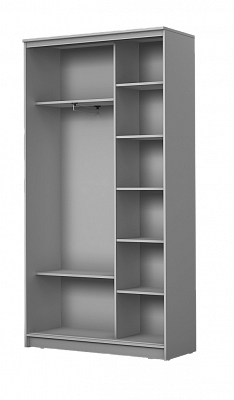 Шкаф 2-х створчатый 2400х1362х420 с двумя зеркалами ХИТ 24-4-14-55 Белая шагрень в Тюмени - изображение 1