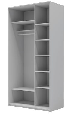 Шкаф 2-х дверный Хит-22-14-22 с цветным стеклом, средне-серый 074, Белый корпус в Тюмени - изображение 1