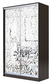 Шкаф 2-х створчатый 2300х1500х620 два зеркала, "Листья" ХИТ 23-15-66-17 Венге в Тюмени - предосмотр