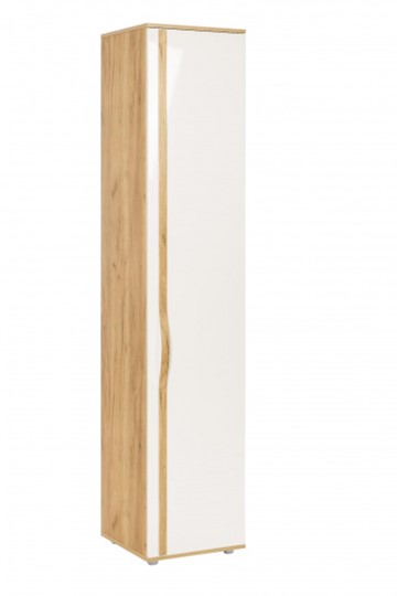 Шкаф одностворчатый Марта-2 ЛД 136.010, Дуб золотой/Белый глянец в Тюмени - изображение 3