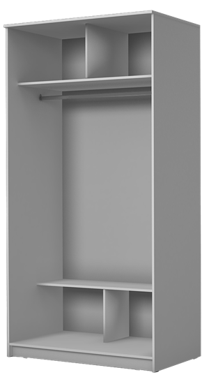 Шкаф 2-х дверный Хит-22-12/2-22 с цветным стеклом, средне-серый 074, Ясень анкор светлый в Тюмени - изображение 1