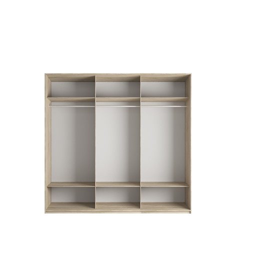 Шкаф 3-х дверный Эста (ДСП/Стекло черное/ДСП) 2400x660x2200, белый снег в Заводоуковске - изображение 1