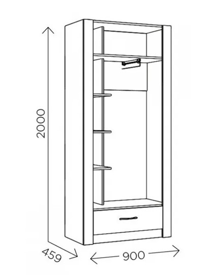 Шкаф гардеробный Ева 5 М1 дуб ирландский/белый матовый в Ишиме - изображение 2