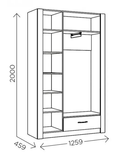 Шкаф гардеробный Ева 5 М2 дуб ирландский/белый матовый в Заводоуковске - изображение 2