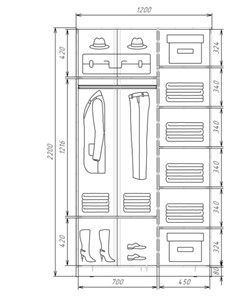Шкаф-купе Хит-22-12-22 с цветным стеклом, средне-серый 074, Графит в Заводоуковске - предосмотр 2