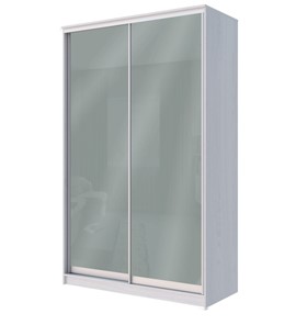 Шкаф 2-х дверный Хит-22-12/2-22 с цветным стеклом, средне-серый 074, Ясень анкор светлый в Ишиме