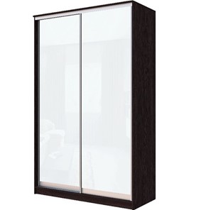 Шкаф 2-х дверный Хит-22-14-22 с цветным стеклом, белое №10, Венге в Тюмени