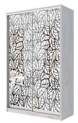 Шкаф 2-х створчатый "Листья" ХИТ 22-14-66-17 Дуб крафт белый в Тюмени - изображение