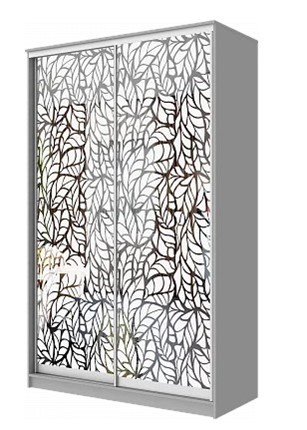 Шкаф 2-х створчатый "Листья" ХИТ 22-4-14-66-17 Серый в Заводоуковске - изображение