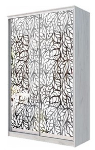 Шкаф-купе 2-х створчатый "Листья" ХИТ 23-4-14-66-17 Дуб крафт белый в Ишиме