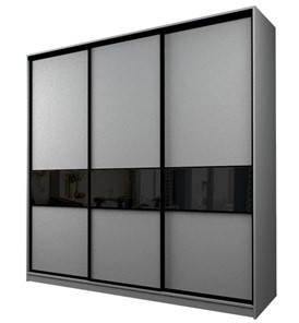 Шкаф 3-х створчатый MAX МШ-25-6-24-999, Профиль Черный/Цвет Серый/Oraclal Черный в Тюмени