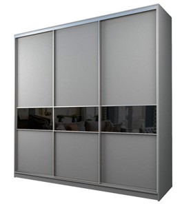 Шкаф 3-х дверный MAX МШ-25-6-24-999, Профиль Серебро/Цвет Серый/Oraclal Черный в Заводоуковске