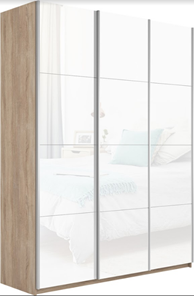 Шкаф 3-х створчатый Прайм (3 Белое стекло) 1800x570x2300, дуб сонома в Заводоуковске