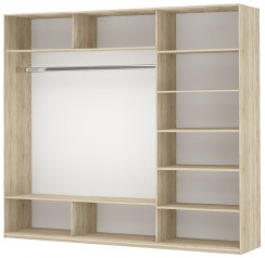 Шкаф-купе 3-х створчатый Прайм (Белое стекло/Зеркало/Белое стекло) 1800x570x2300, дуб сонома в Тюмени - изображение 1