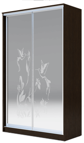 Шкаф 2-х створчатый 2400х1500х620 два зеркала, "Колибри" ХИТ 24-15-66-03 Венге Аруба в Тюмени - предосмотр