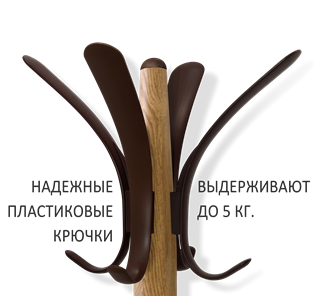 Вешалка для одежды SHT-CR15 (дуб фиам/коричневый) в Заводоуковске - предосмотр 2