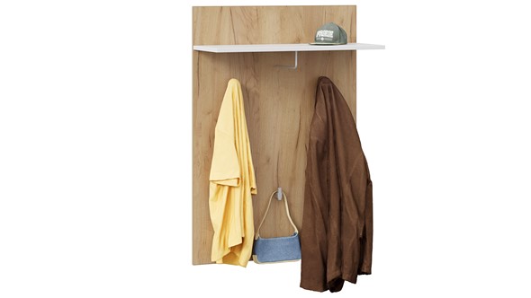 Вешалка для одежды Ханна (Дуб Крафт золотой, Белый Ясень) в Заводоуковске - изображение