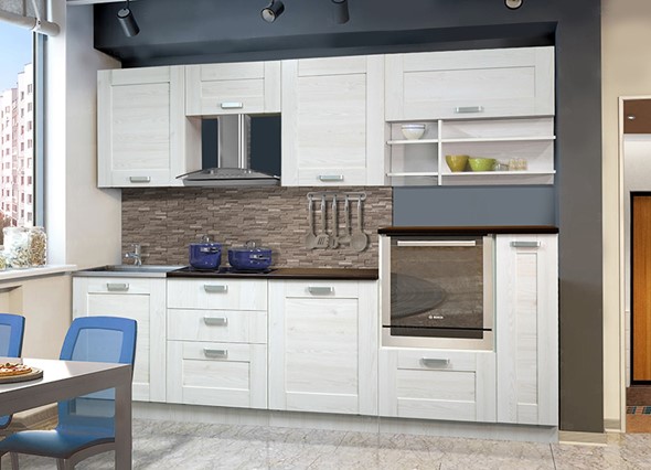 Гарнитур кухонный Квадро 2700, цвет Белая лиственница в Заводоуковске - изображение