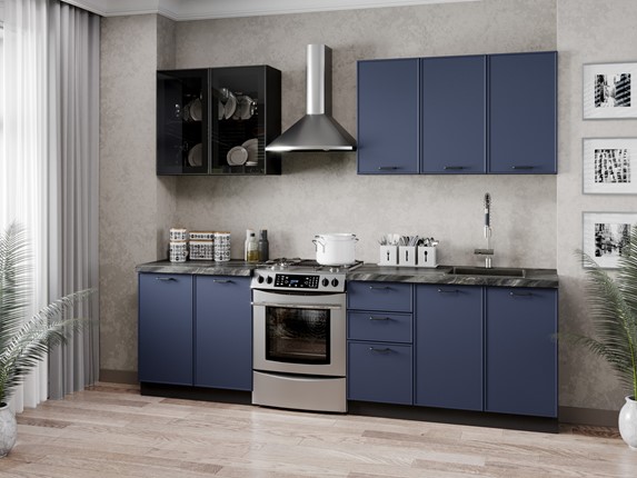 Модульный кухонный гарнитур 2600 Индиго, Черный/Темно-синий в Ишиме - изображение