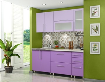 Модульная кухня Мыло 224 2000х718, цвет Фиолет/Пастель фиолет в Тюмени
