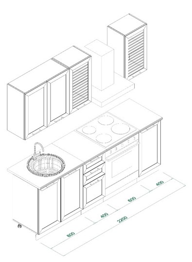 Гарнитур кухонный МК РИВЬЕРА Комплект №7 2,2м ПВХ Белый в Тюмени - изображение 7