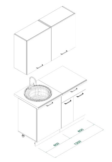 Гарнитур кухонный МК ТЕХНО Комплект №2 1,2м ПВХ Оленна в Тюмени - изображение 5