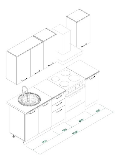 Гарнитур кухонный МК ТЕХНО Комплект №4 1,6м ПВХ Оленна в Тюмени - изображение 6