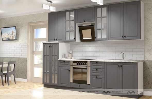 Модульный кухонный гарнитур Верона 2800, цвет Графит в Заводоуковске - изображение