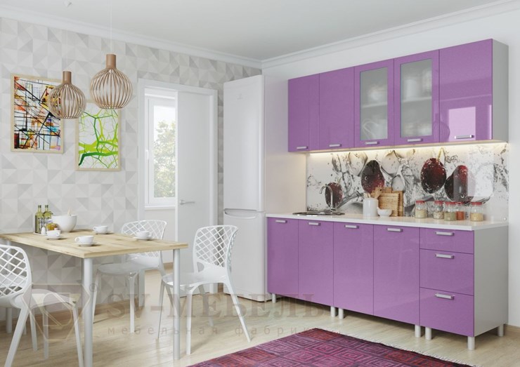 Кухонный гарнитур Модерн, фиолетовый металлик в Тюмени - изображение