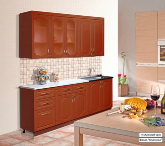Готовая прямая кухня Классика 2000, цвет Итальянский орех в Заводоуковске