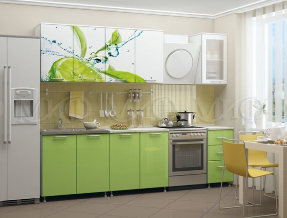 Кухонный гарнитур фотопечать Лайм 1,6 в Тюмени - изображение