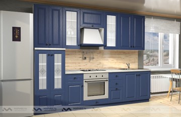 Прямой кухонный гарнитур Вена 2800, цвет Синий в Тюмени