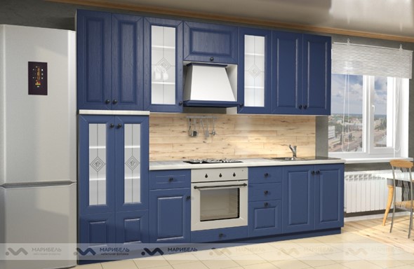 Кухонный гарнитур Вена 2800, цвет Синий в Заводоуковске - изображение